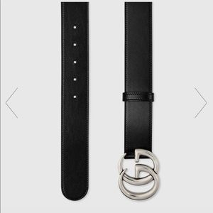 Black Gucci Belt Silver Buckle